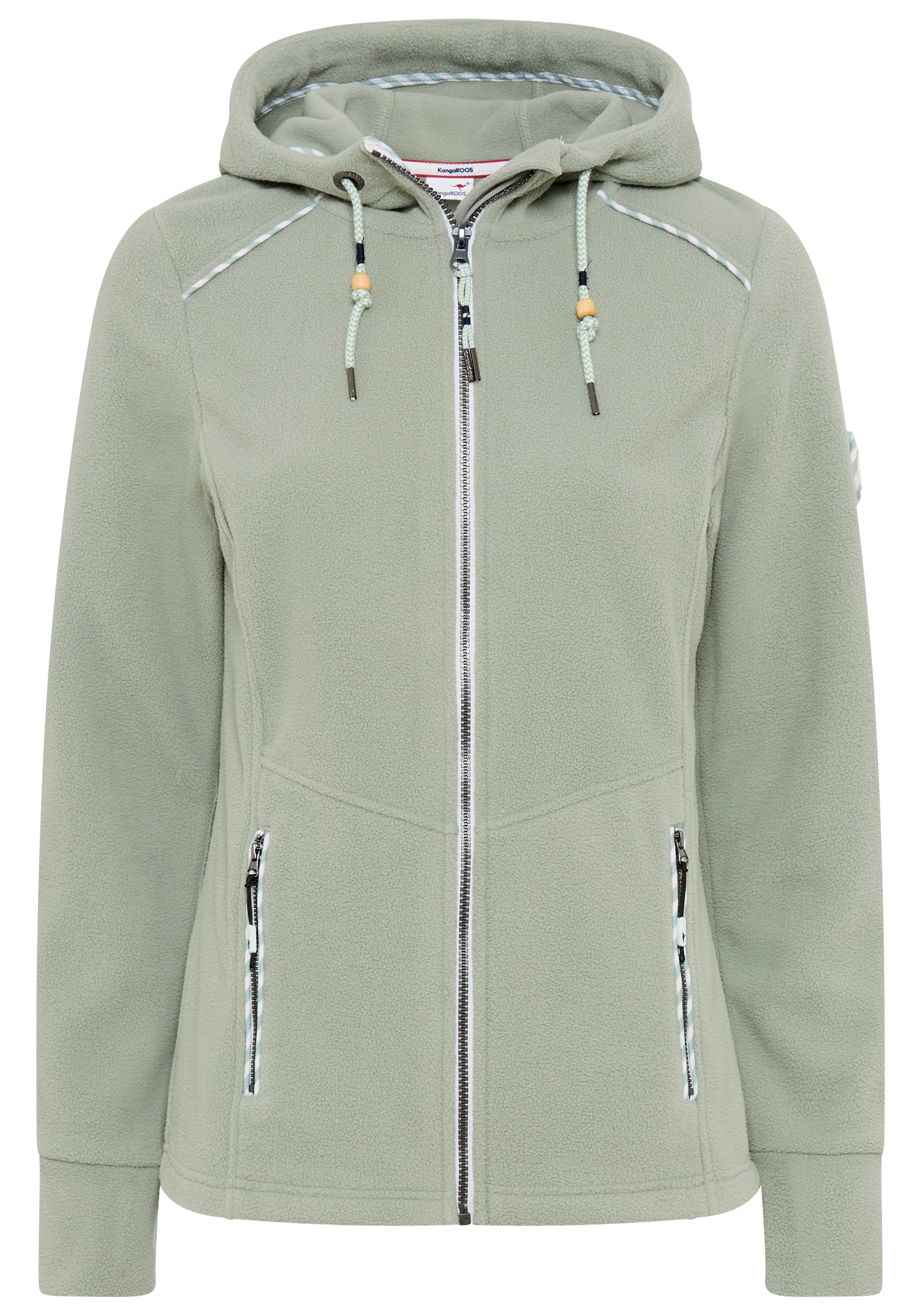 KangaROOS Fleece Jacket in Green: front
