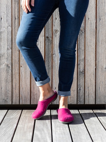 MagicFelt Slippers 'Filzpantoffel Magicfelt 736' in Pink: front