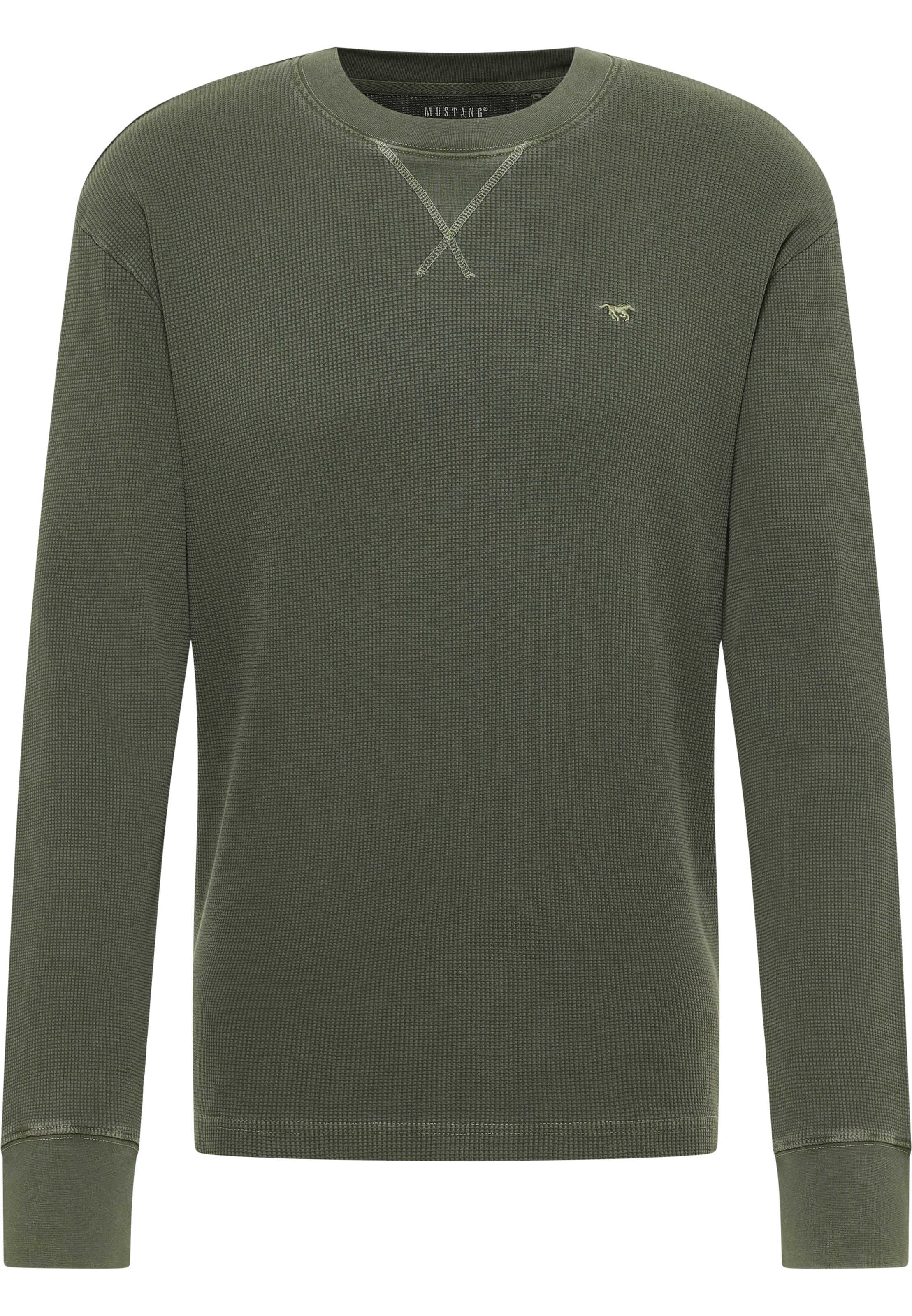 MUSTANG Sweatshirt 'Asheville' in Grün: Vorderseite