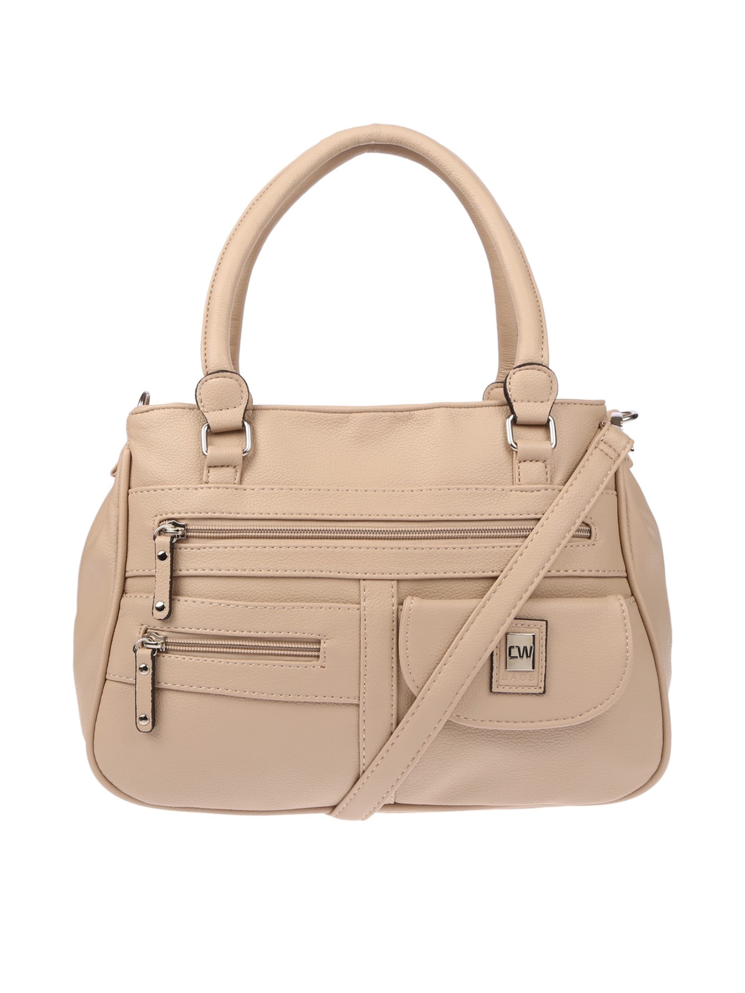 Christian Wippermann Handbag 'Große Damen Tasche Umhängetasche Schultertasche' in Beige: front