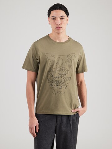 zaļš KnowledgeCotton Apparel T-Krekls: no priekšpuses