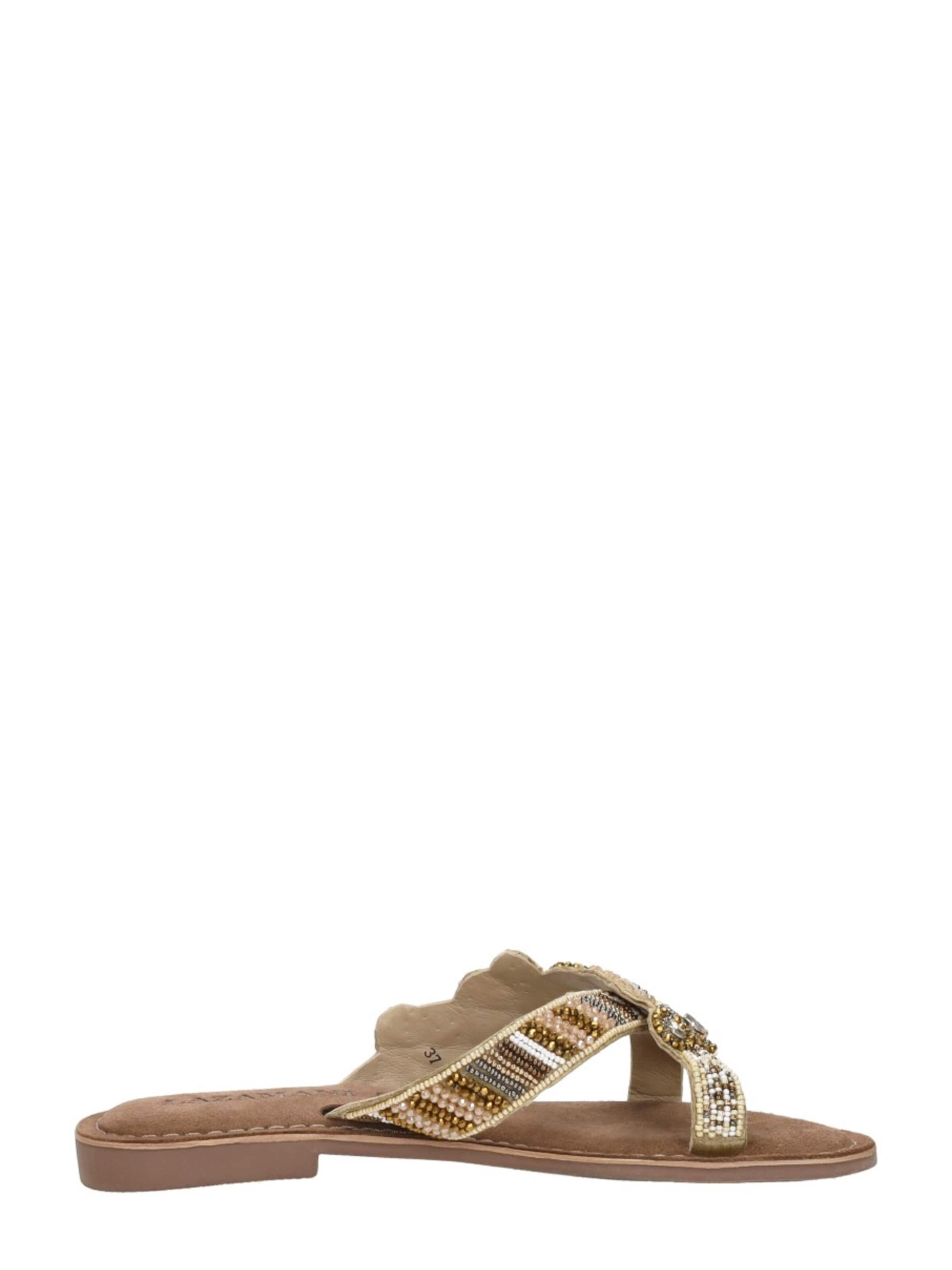 LAZAMANI Huisschoenen 'Teenslippers' in Beige