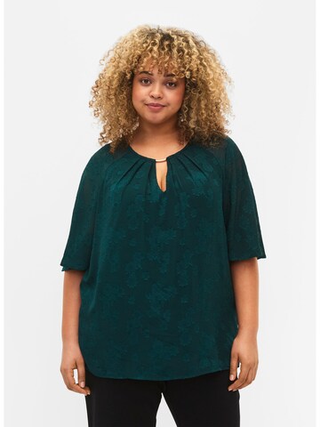 Zizzi Blouse 'Mabby' in Groen: voorkant