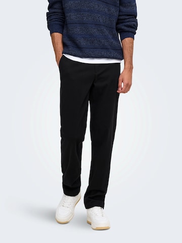 Only & Sons Regular Chino trousers 'ONSCAM' in Black: front
