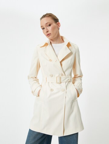 Koton Between-Seasons Coat in White: front