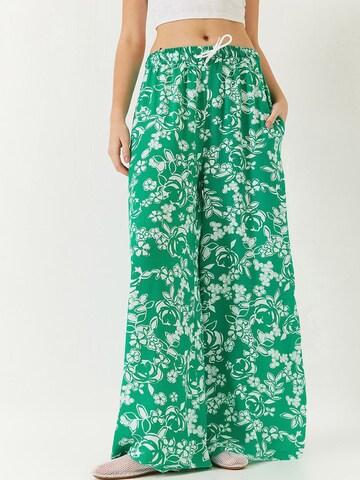 Wide Leg Pantalon Bianco Lucci en vert