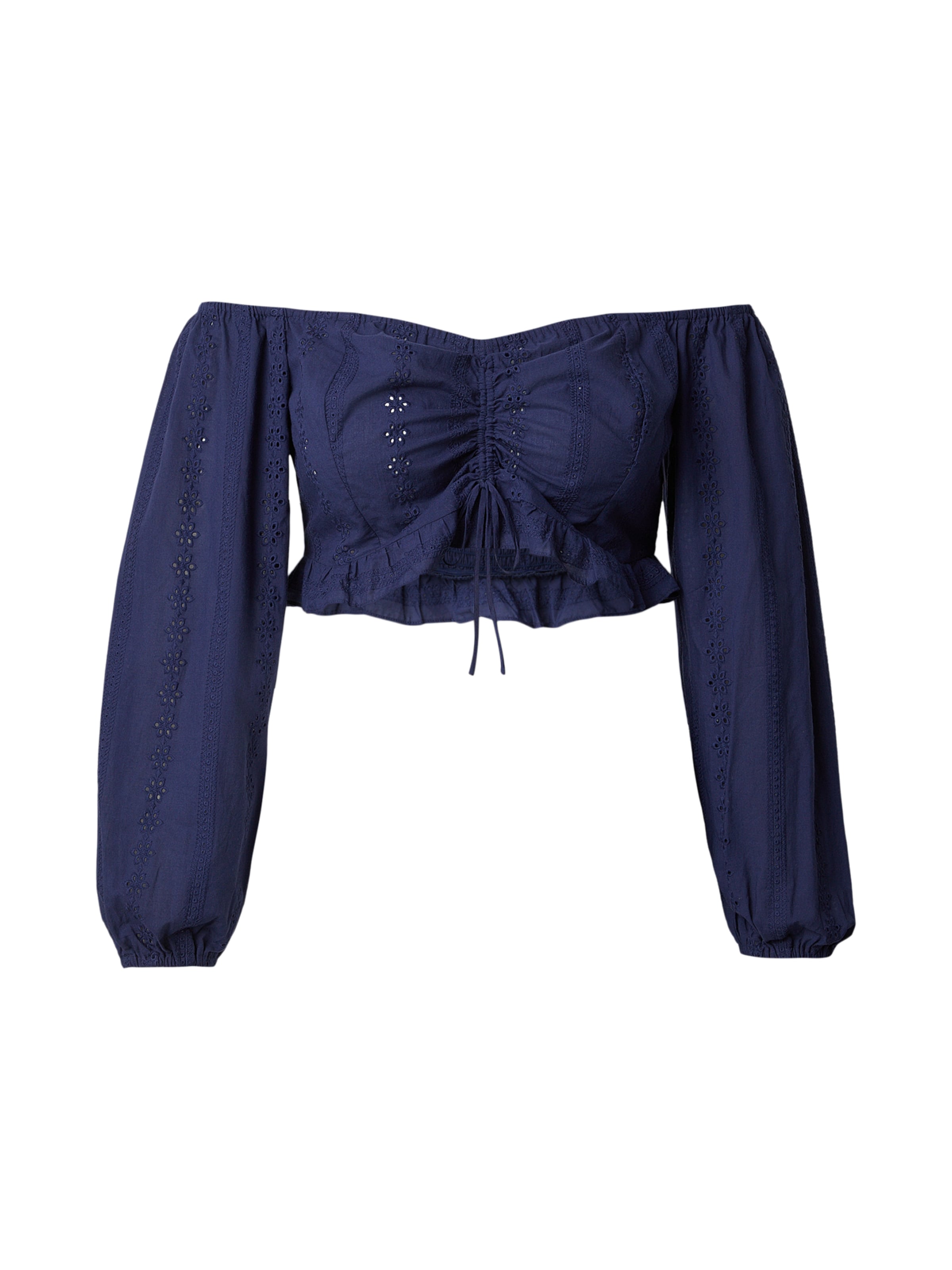 CITA MAASS Haut 'Broderie Anglaise' en bleu marine, Vue avec produit