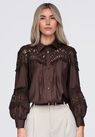 Ombre Blouse in Brown: front
