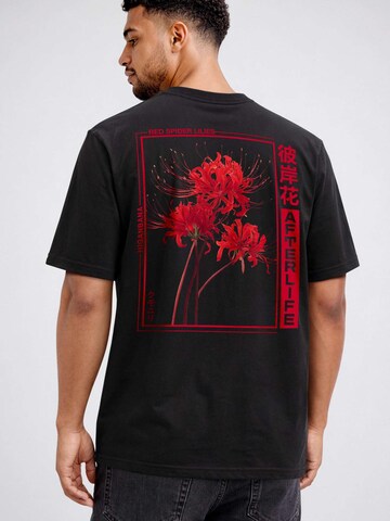 Neverless Shirt 'Spider Lilies' in Black