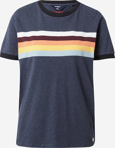 Superdry T-Shirt in hellblau / dunkelblau / gelb / schwarz / weiß, Produktansicht