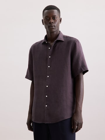 SEIDENSTICKER Regular fit Business shirt in Brown: front
