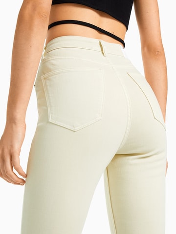 Bershka Skinny Džíny – béžová