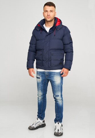 behype Winter Jacket 'BHCOLOS' in Blue