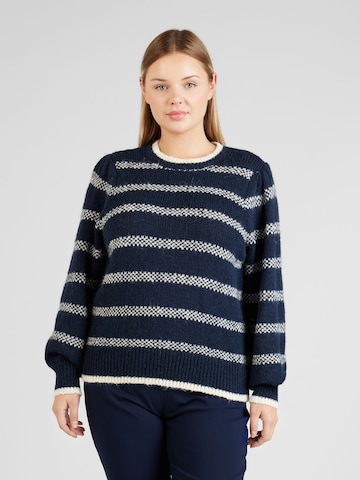 PIECES Curve Sweater 'JADINE' in Blue: front