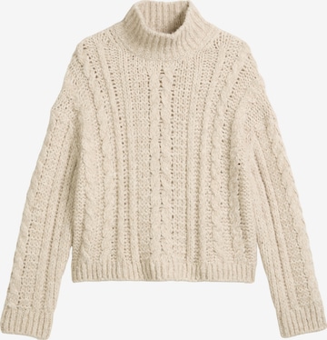 Marc O'Polo Zopfstrick-Pullover oversized ' aus Alpakawolle-Baumwolle-Merinowolle-Mix ' in Beige: Vorderseite