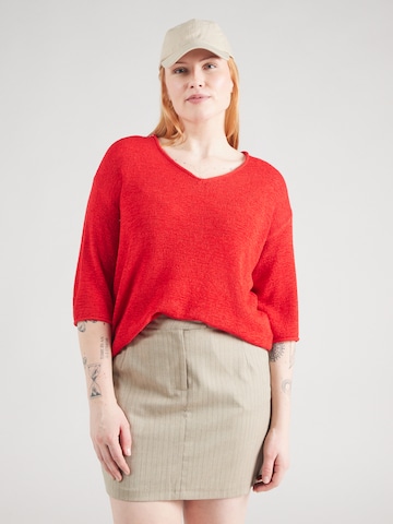 Pull-over 'CARSUNNY' ONLY Carmakoma en rouge : devant