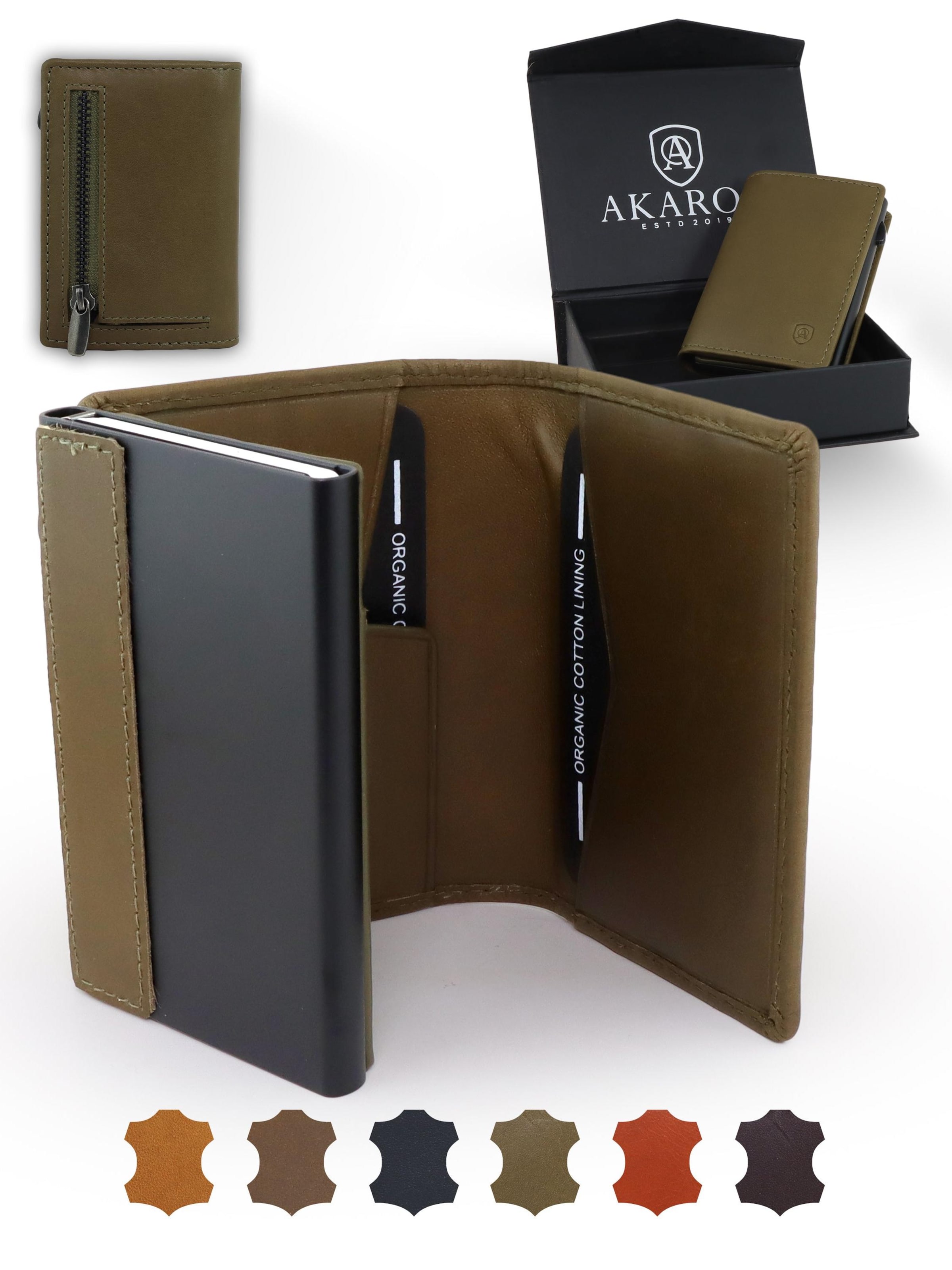 Akaroa Wallet 'Slim Wallet Pelle II' in Green