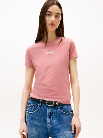 Tommy Jeans Футболка 'ESSENTIAL' в Ярко-розовый: спереди