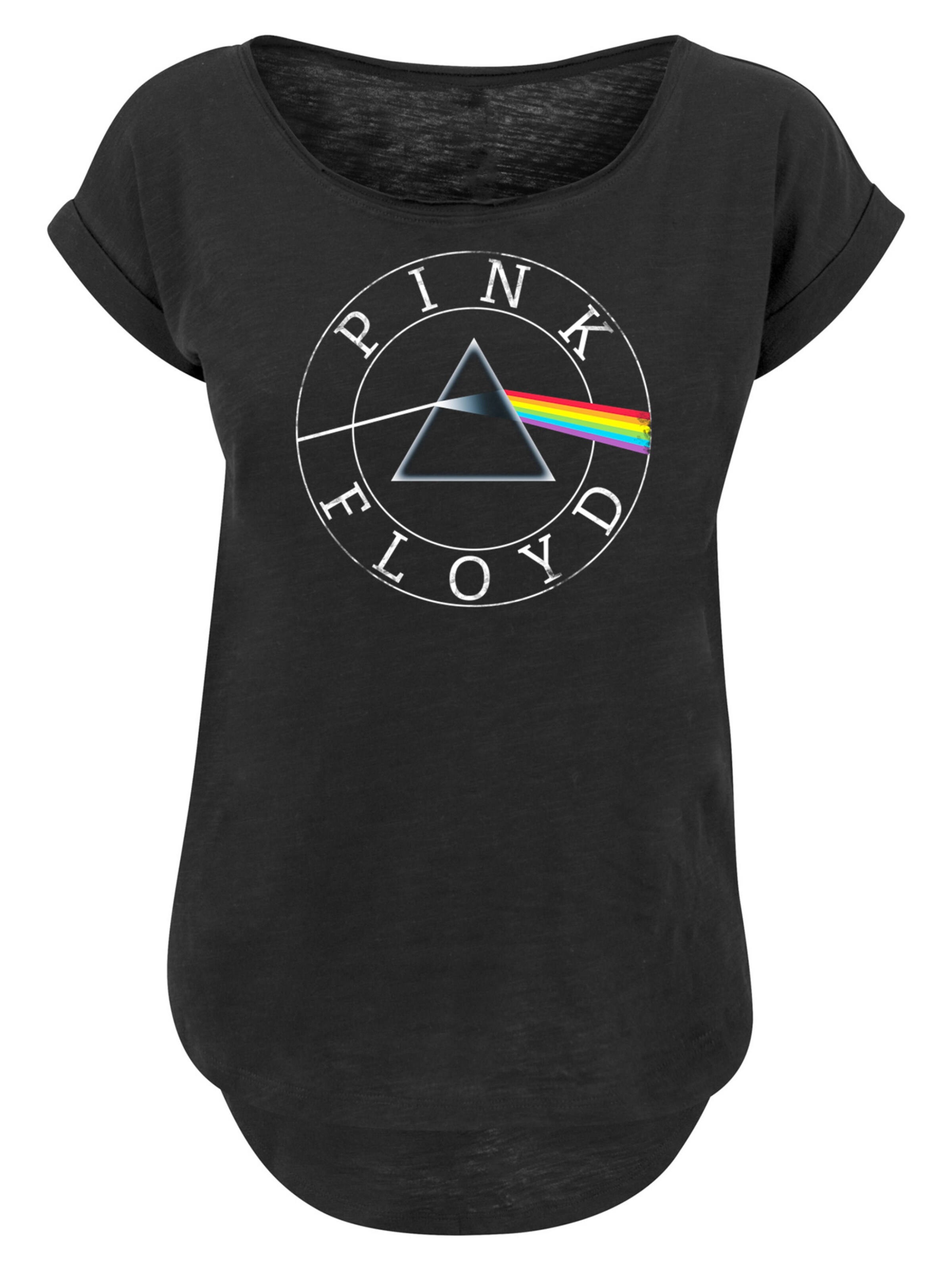 F4NT4STIC Shirt 'Pink Floyd Vintage Prism' in Zwart: voorkant