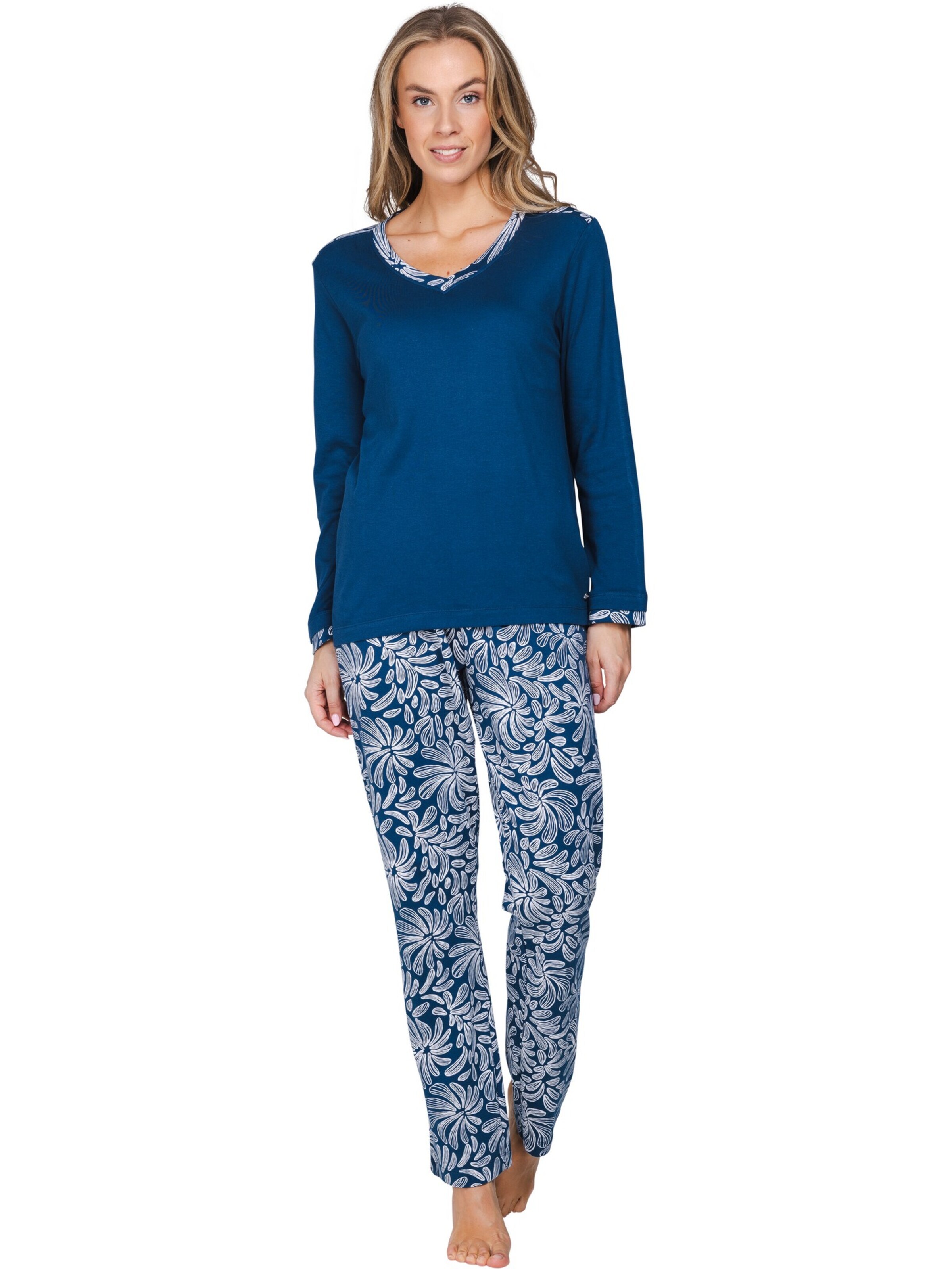 Pastunette Pajama 'Nordic Bloom' in Blue