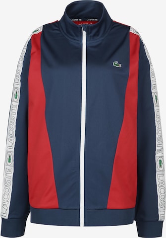 Lacoste Sport Athletic Zip-Up Hoodie in Blue: front