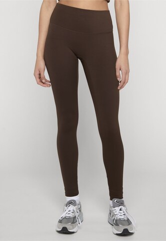 Urban Classics Skinny Leggings in Brown: front