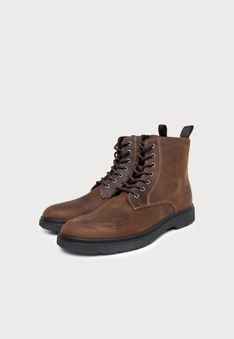 BOSS - Botas con cordones 'Ferling' en marrón: frente