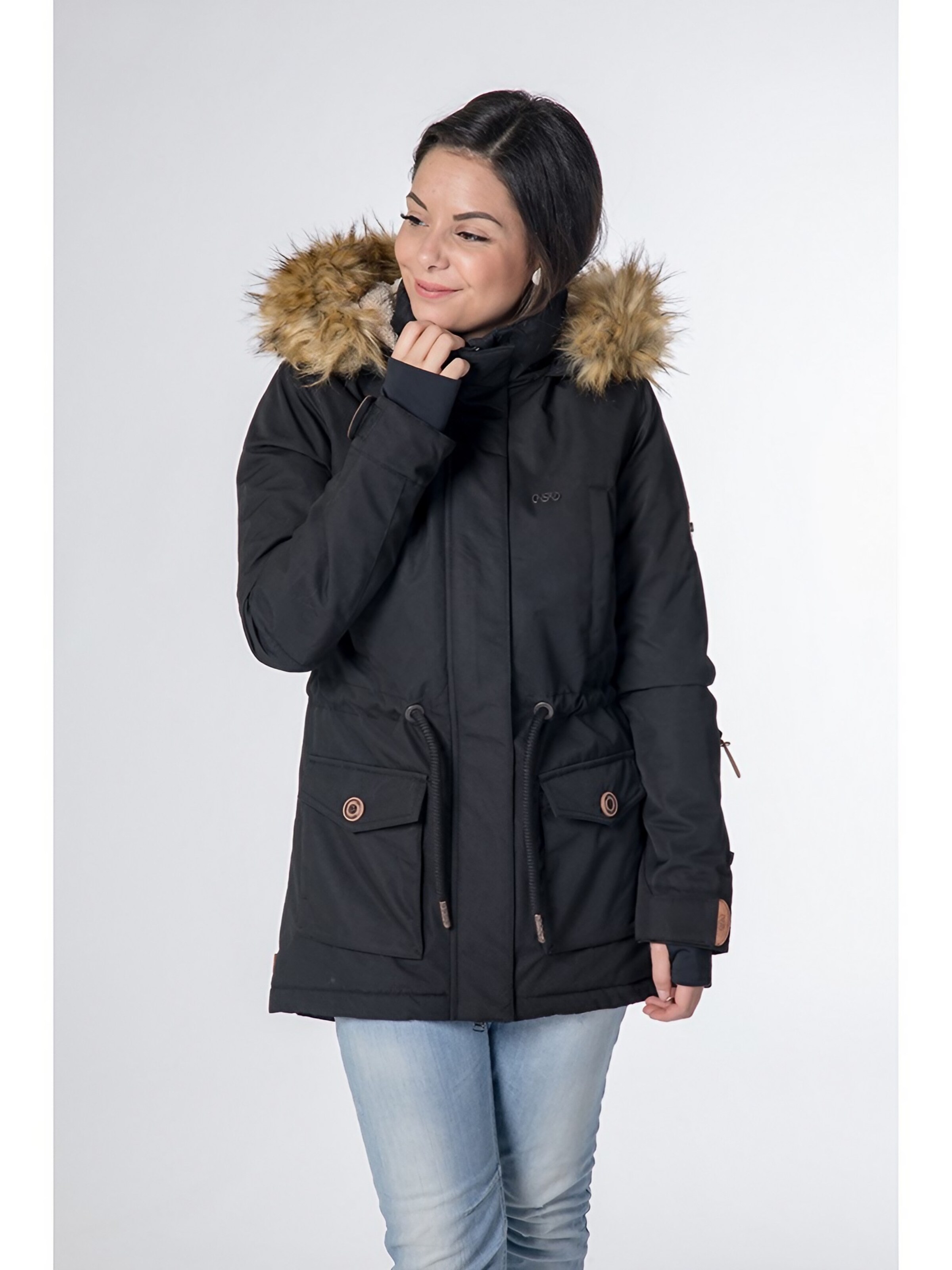 CNSRD Winterjacke 'ABBEY FLORA'‌‌‌‌‌‌‌‌‌‌ in schwarz, Produktansicht