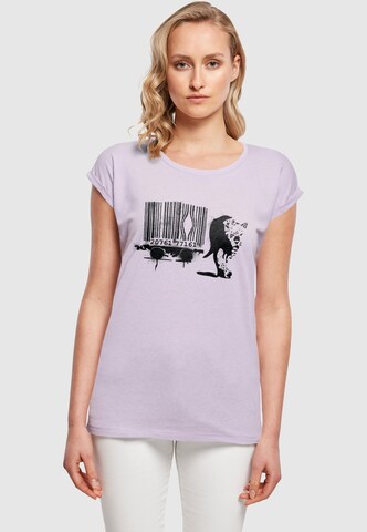 T-shirt 'Brandalised - Barcode Leopard Circle' Merchcode en violet : devant