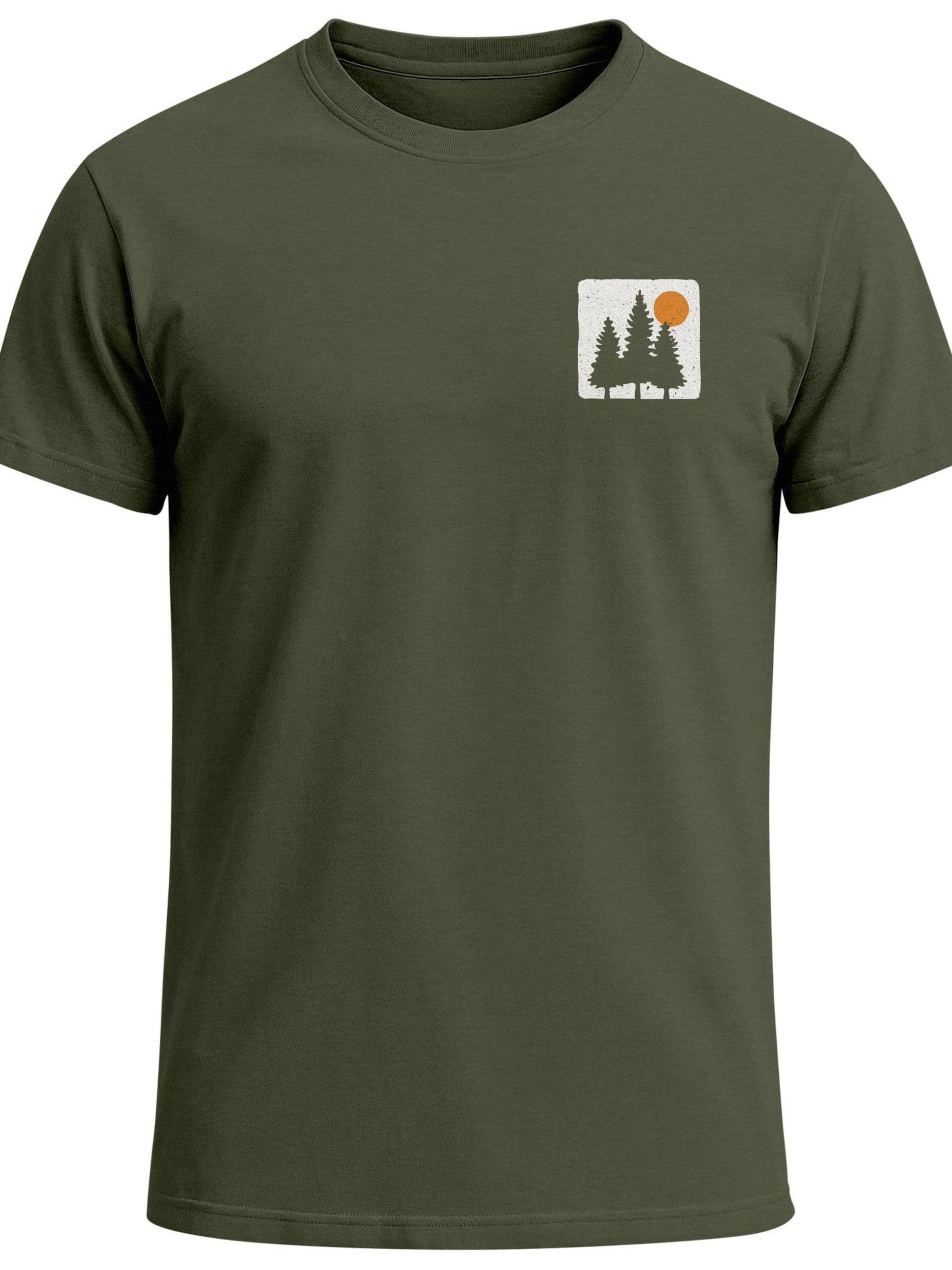 Neverless Shirt 'Pine Trees'‌‌ in Grün: Vorderseite