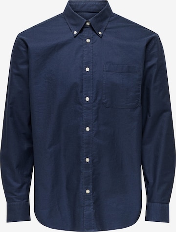 Only & Sons Regular Fit Hemd 'ONSOXFORD' in Blau: Vorderseite