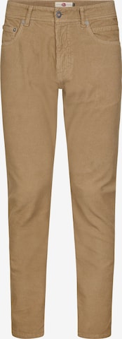 Petrol Industries Tapered Trousers in Brown: front