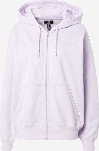 CONVERSE Zip-Up Hoodie in Purple: front