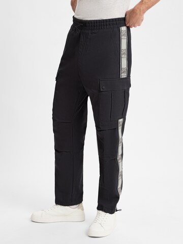 Effilé Pantalon cargo 'Geo244_RB' HUGO en noir : devant