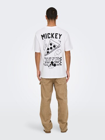 Maglietta 'ONSMICKEY MOUSE' di Only & Sons in bianco: frontale