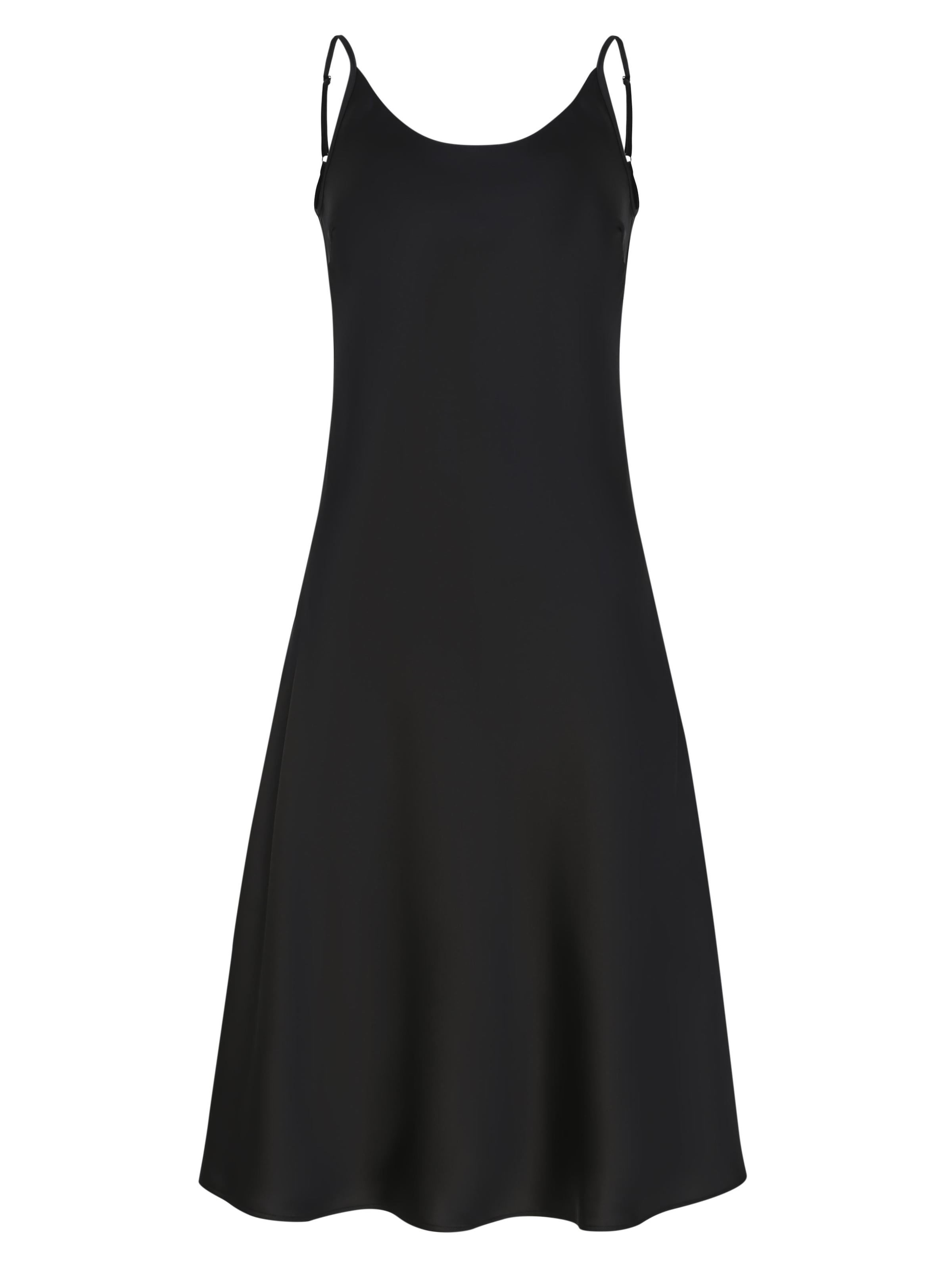 Serena Silueta Dress 'Below the knee satin slip dress 'Grace'' in Black: front