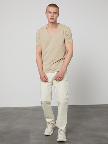 DAN FOX APPAREL Shirt 'Samuel' in Beige