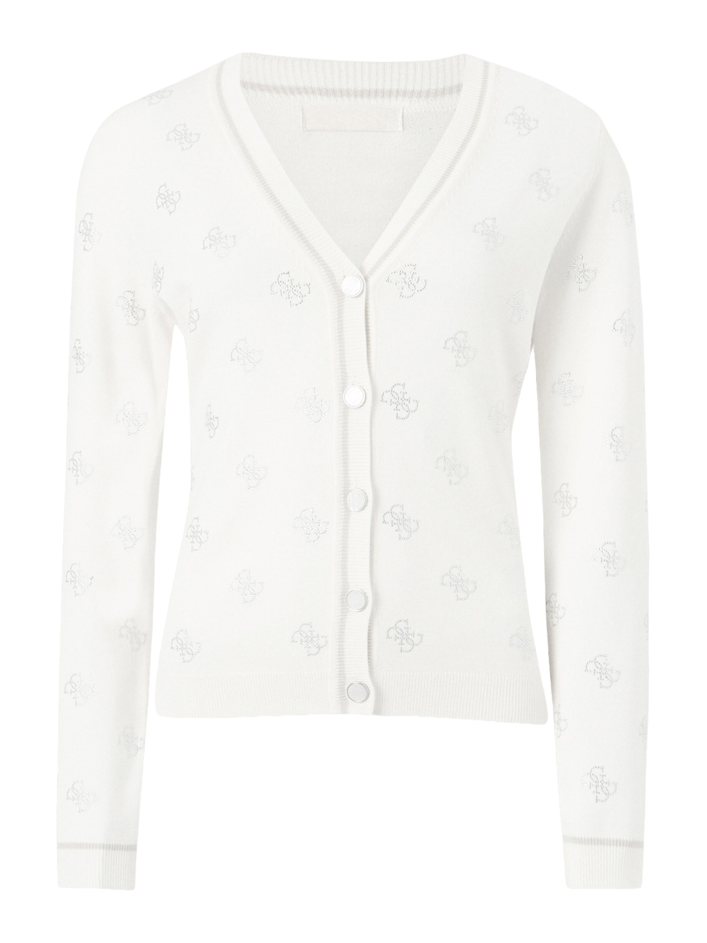 GUESS Плетена жилетка в кремаво / сребърно, Преглед на продукта