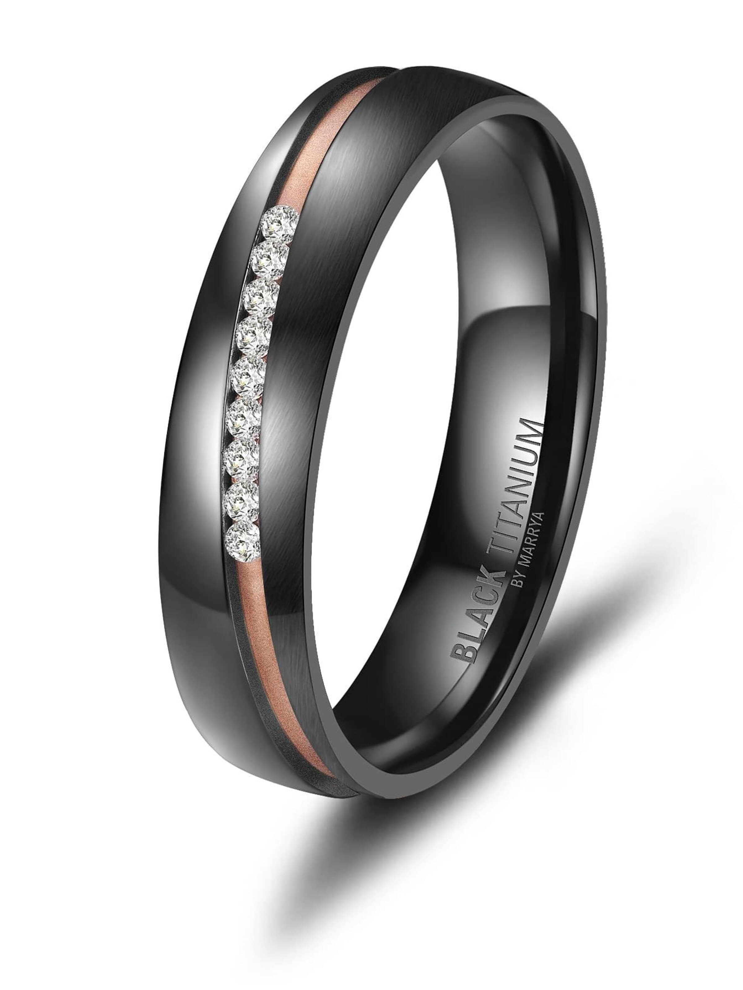 MARRYA Ring 'MARRYA Ehering BT-05 aus Black Titanium' in Zwart