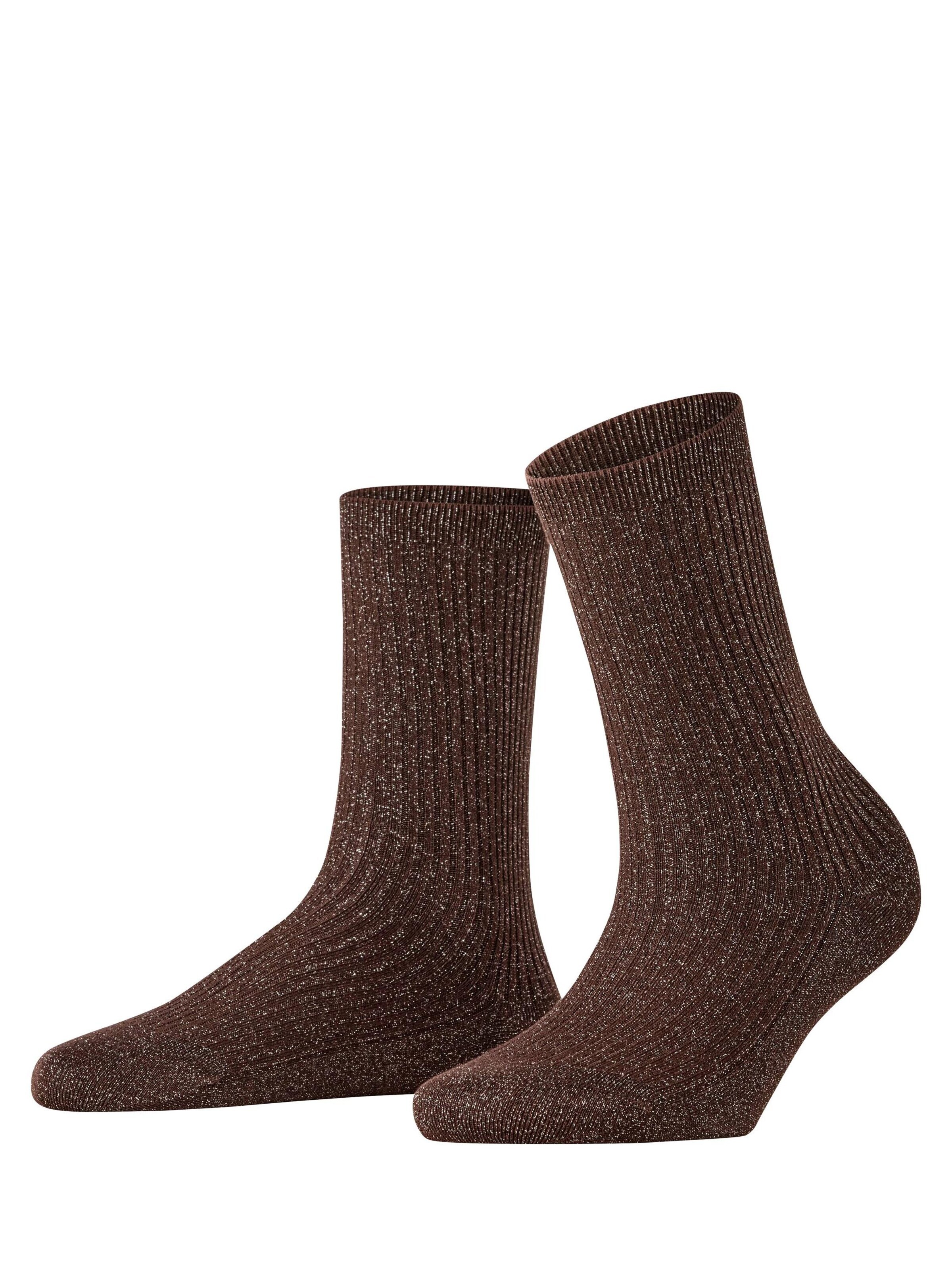 FALKE Socken 'Shiny Rib'‌‌‌‌‌‌ in Braun: Vorderseite