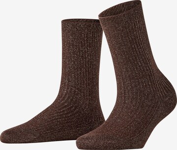 FALKE Socken 'Shiny Rib' in Braun: Vorderseite