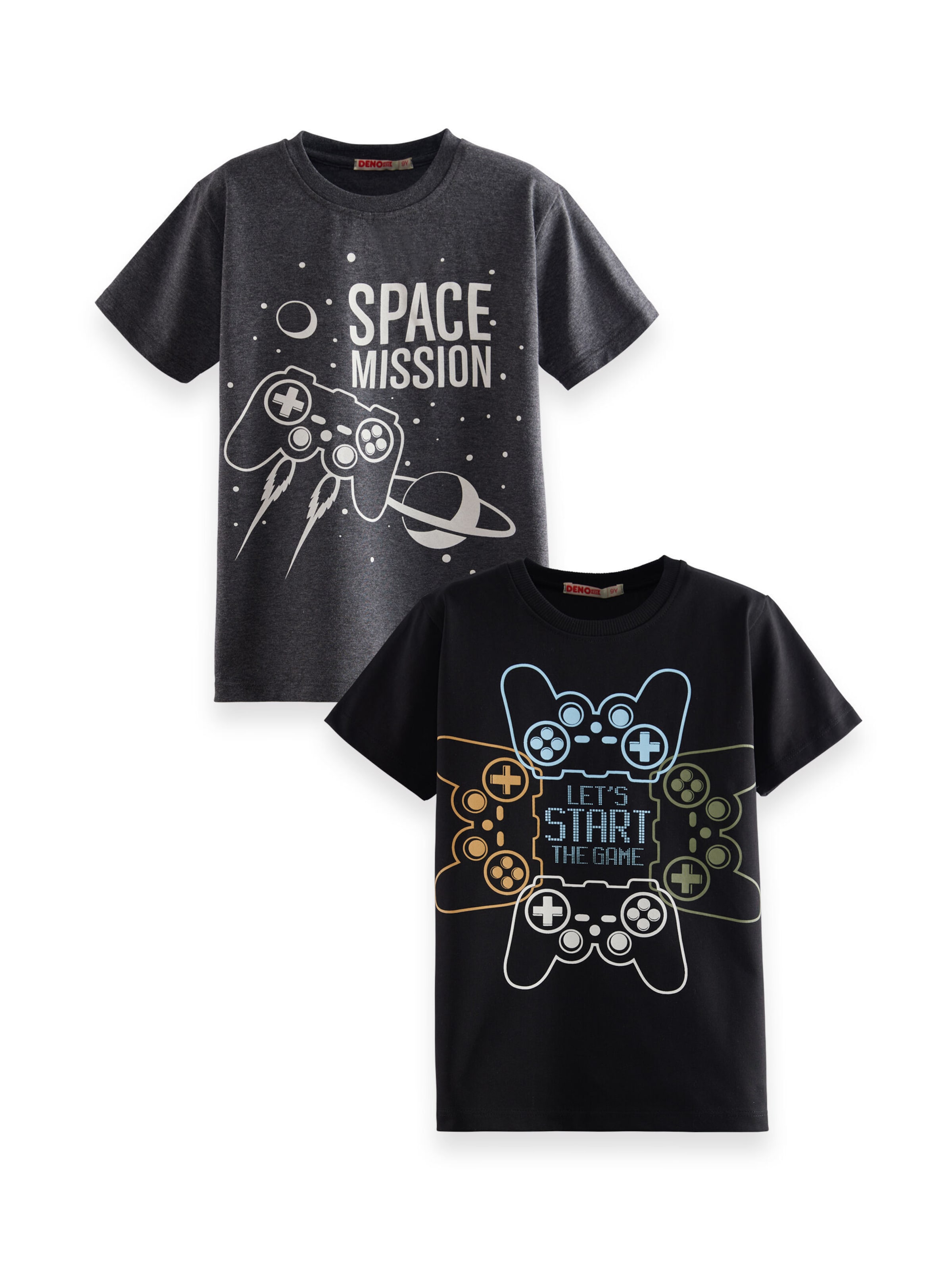 Denokids Doppelpack 'Start Game' in Schwarz: Vorderseite