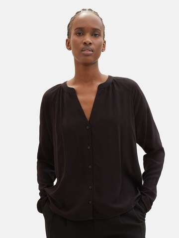 TOM TAILOR DENIM Bluse in Schwarz: Vorderseite