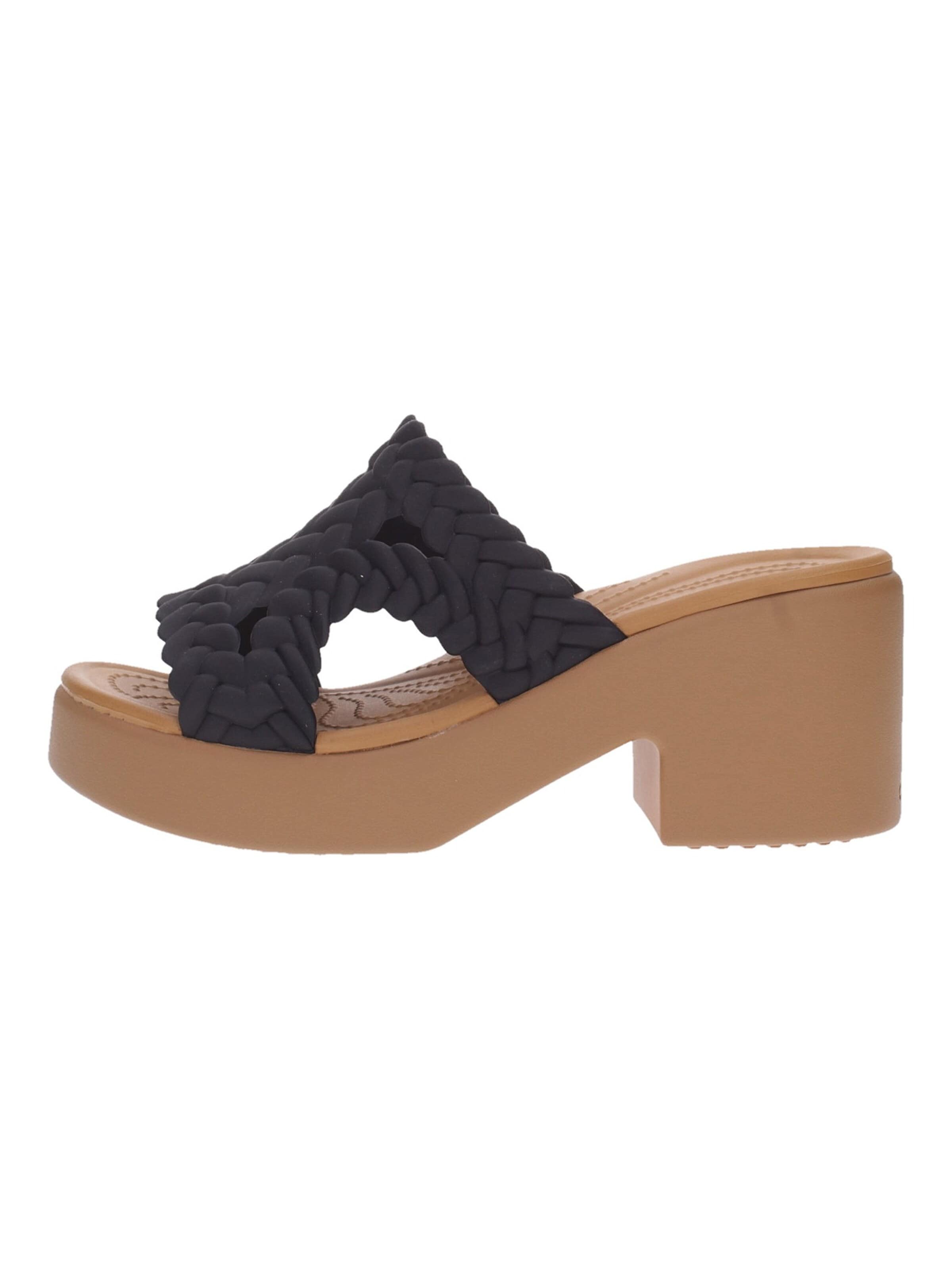 Zoccoletto 'Crocs Ciabatta Brooklyn Woven Slide Heel' di Crocs in nero: frontale