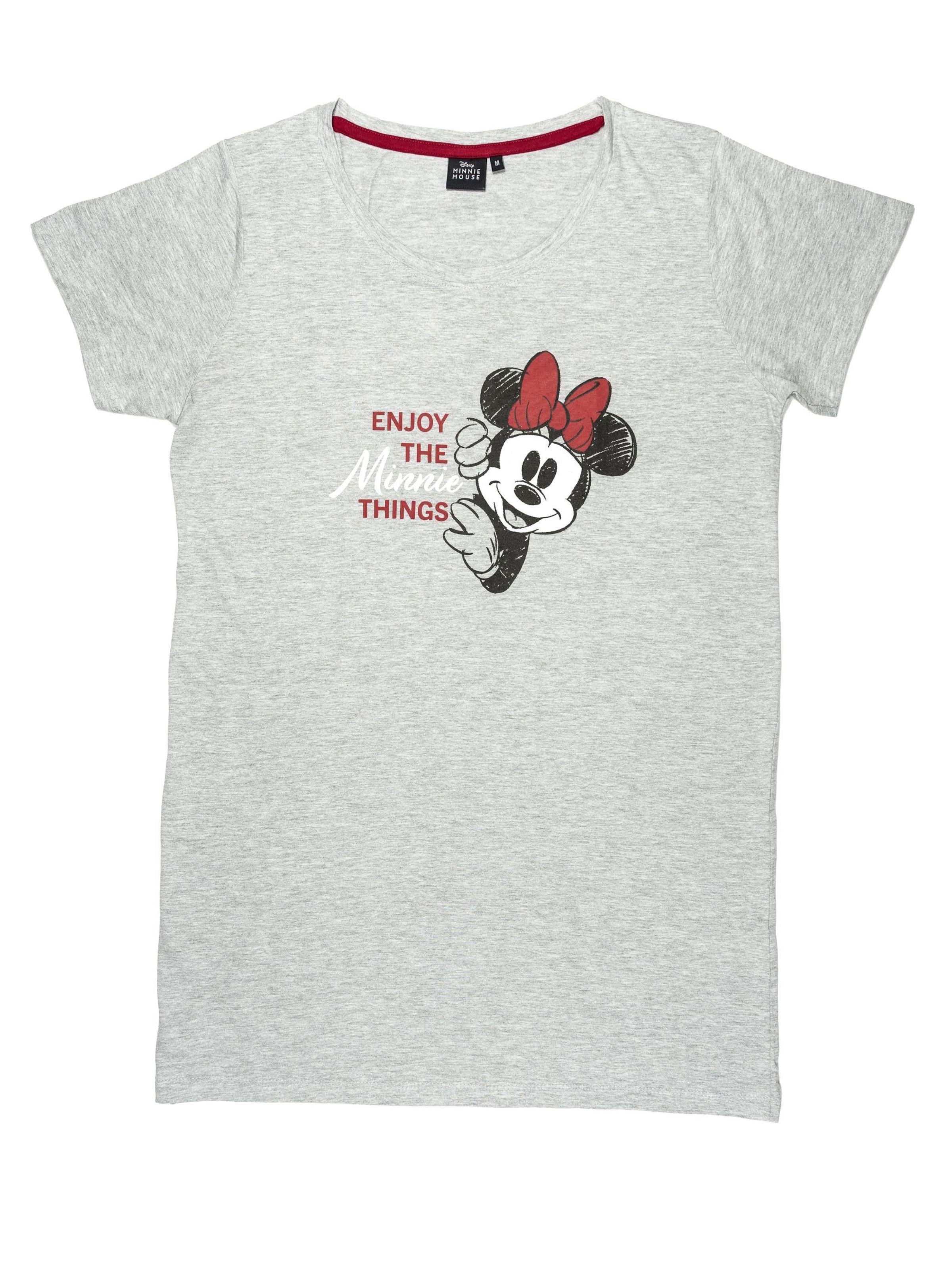DISNEY Nachthemd 'enjoy the Minnie things'‌‌‌‌‌‌ in Grau: Vorderseite