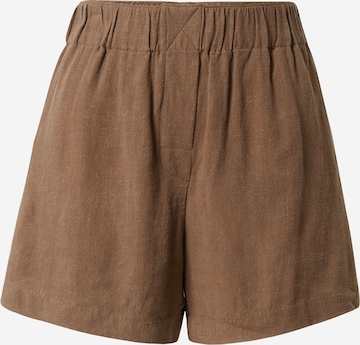 Pantalon 'Ava' WEEKDAY en marron : devant