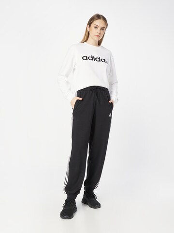 ADIDAS SPORTSWEAR Sports sweatshirt 'Essentials Linear French Terry' in White