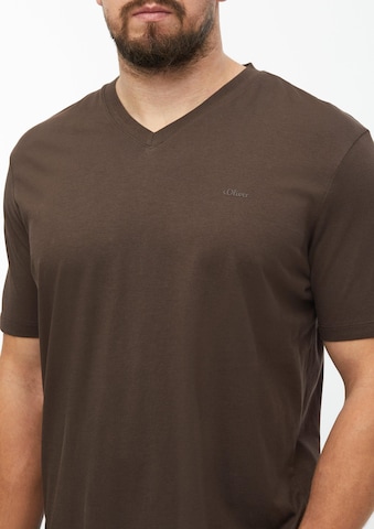 s.Oliver Men Big Sizes T-Shirt in Braun