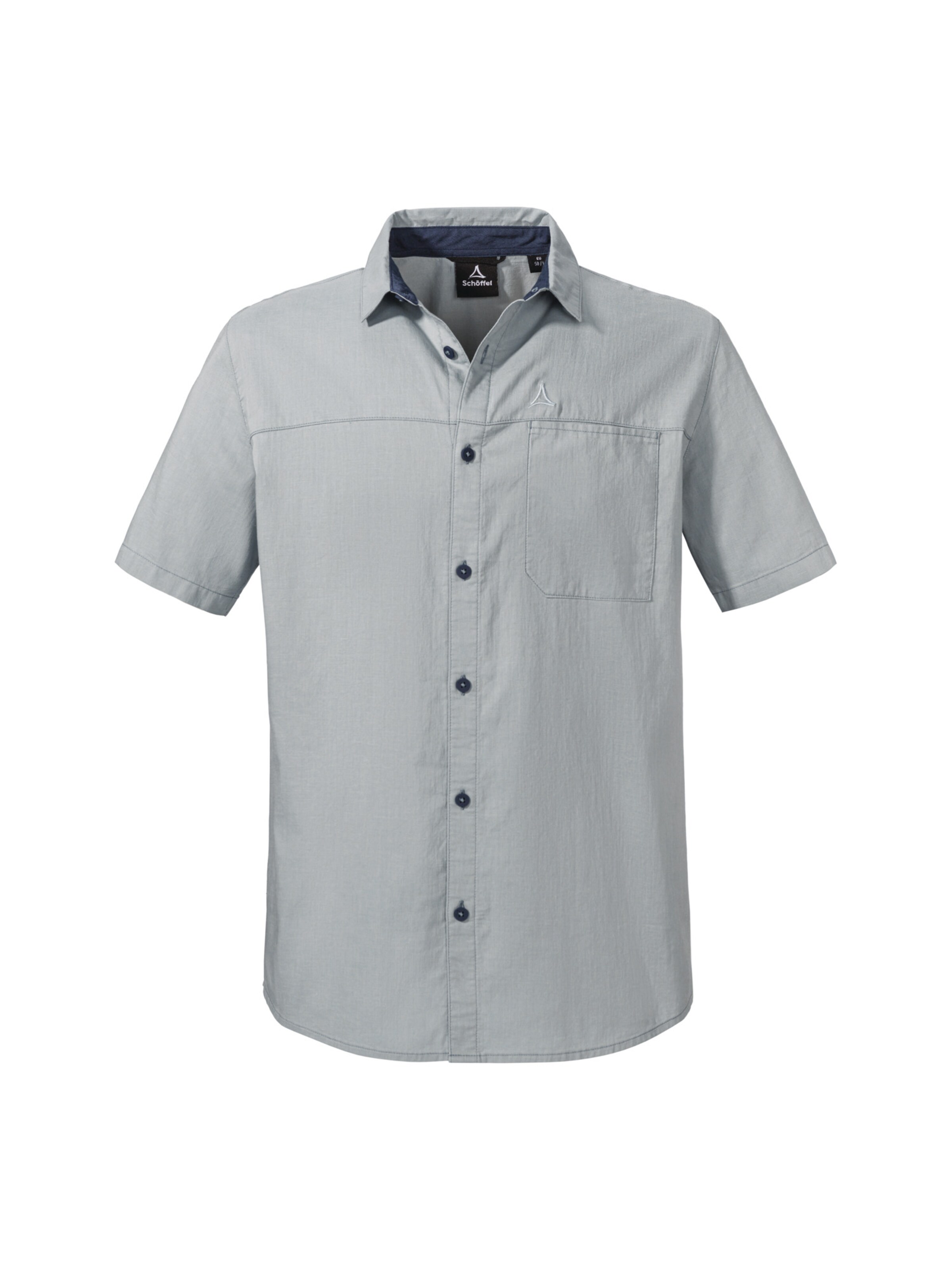 Schöffel Regular fit Athletic button up shirt 'Triest' in Grey: front