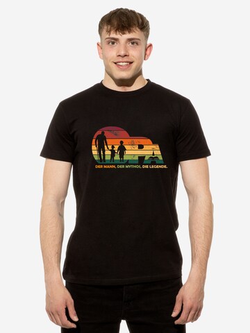 Cotton Prime Shirt 'Opa Legende der Enkel' in Zwart: voorkant